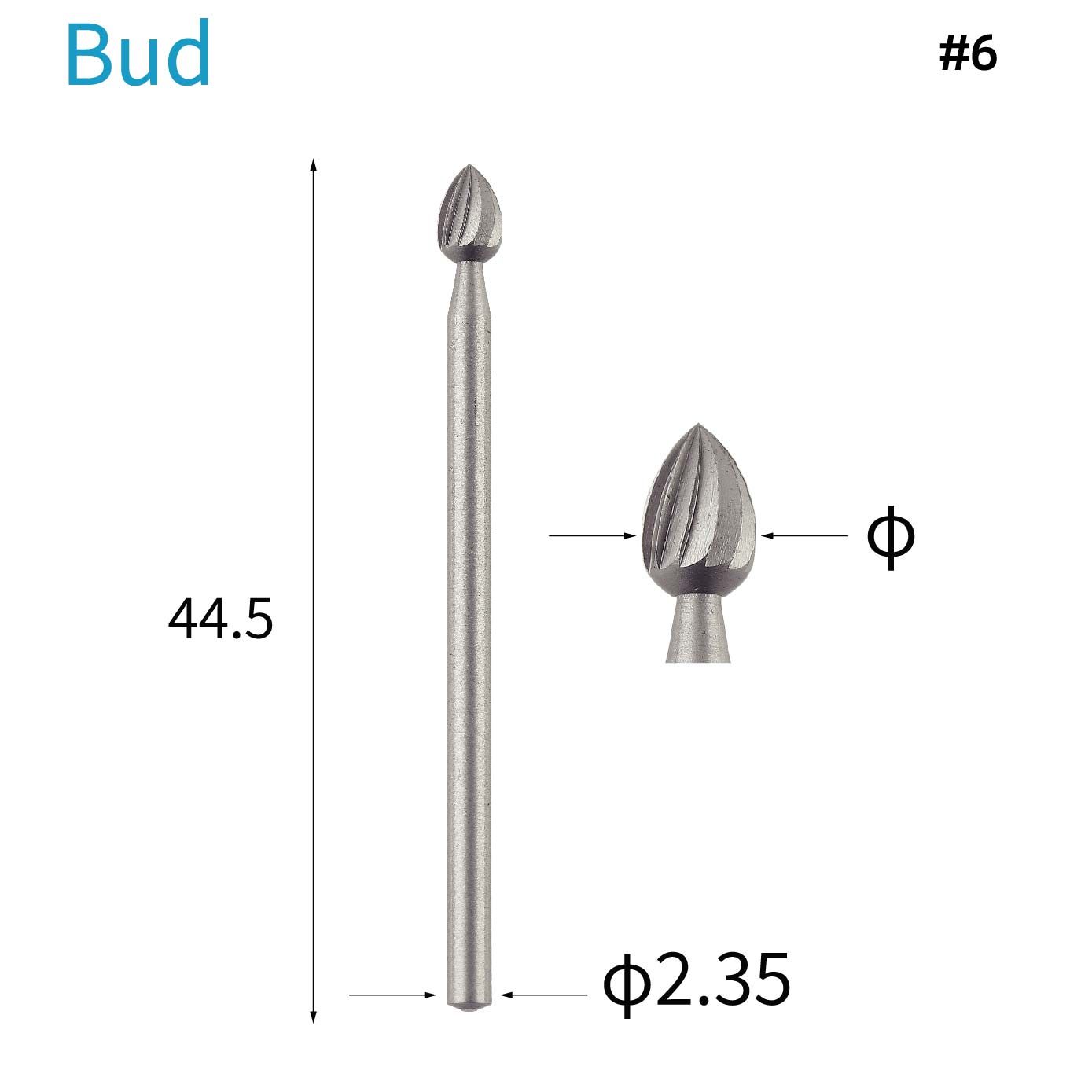 #6 Bud Shape Jewellery Drilling Tools Burr