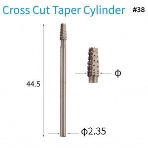 #38 Cross Cut Taper Cylinder HSS Jewelers Burs