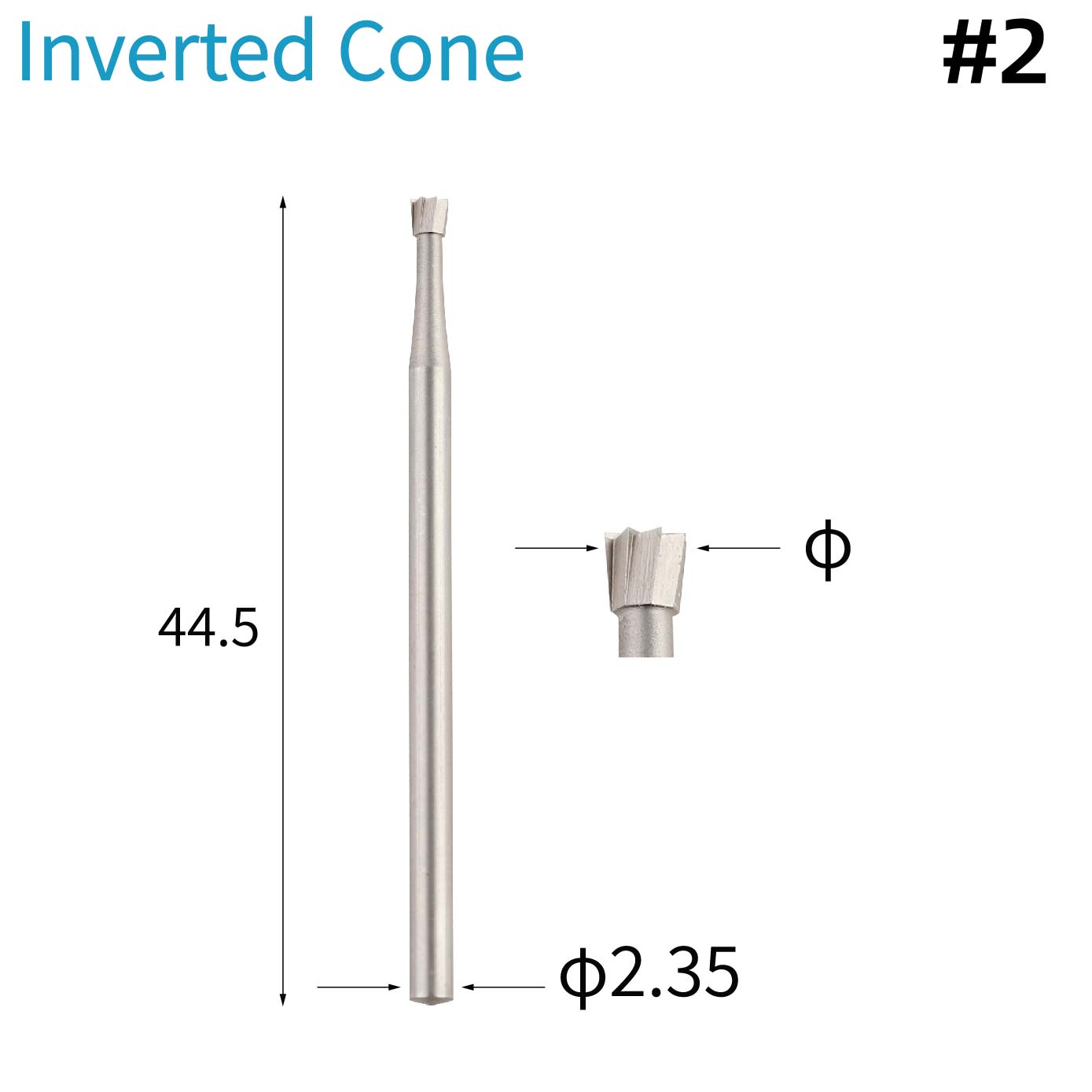 #2 Inverted Cone HSS Jewelers Burs